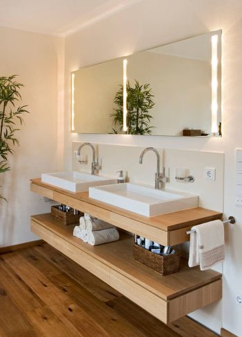 Bathroom counter tops and shelving